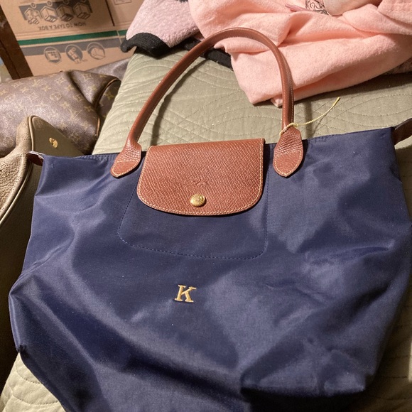 Authentic Longchap tote custom made with a k on the front - Picture 1 of 3